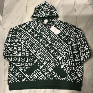 Men’s Lacoste X Netflix Loose Fit All Over Pullover Hoodie
